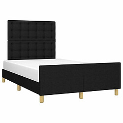 Avis Maison Chic Lit adulte - Cadre Structure de lit avec tête de lit Contemporain Noir 120x200 cm Tissu -MN31152