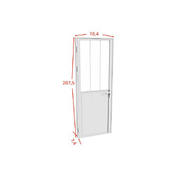 Vente-Unique Bloc porte réversible en aluminium et verre trempé style atelier - H204 x L73 cm - Blanc - ERMELO pas cher