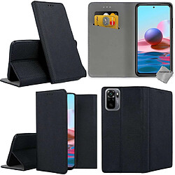 Htdmobiles Housse etui portefeuille avec coque intérieure en silicone pour Xiaomi Poco M5s + film ecran - NOIR MAGNET