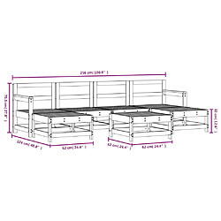 vidaXL Salon de jardin 7 pcs Gris Bois de pin massif pas cher