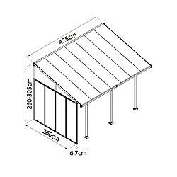 Paroi latérale grise pour pergola - 704484 - PALRAM