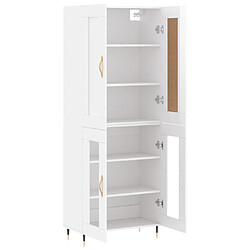 Avis vidaXL Buffet haut Blanc brillant 69,5x34x180 cm Bois d'ingénierie