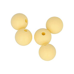 Artemio 5 perles silicone rondes - 10 mm - jaune