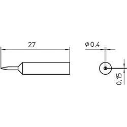 Panne de fer à souder forme de burin Weller Professional T0054486299 Taille de la panne 0.4 mm Longueur de la panne 27 m