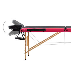 Acheter vidaXL Table de massage pliable 3 zones Bois Noir et rose