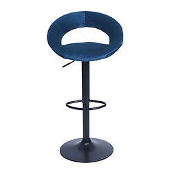 Acheter Mendler 2x tabouret de bar HWC-F46, chaise de comptoir, monture noire ~ velours, pétrole