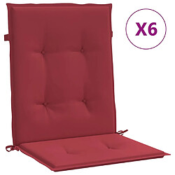 vidaXL Coussins de chaise de jardin à dossier bas lot de 6