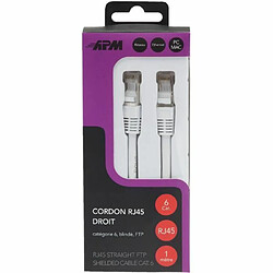 APM Cordon RJ45 CAT.6 FTP Droit - Blanc - 1m