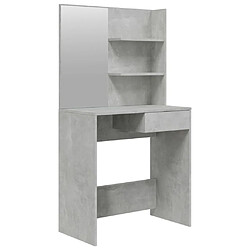 Helloshop26 Coiffeuse design contemporaine avec miroir 74,5 x 40 x 141 cm gris 02_0006361