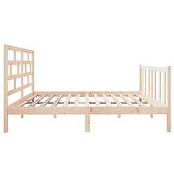 Acheter vidaXL Cadre de lit sans matelas bois massif 140x190 cm