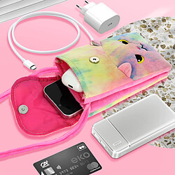 Acheter Avizar Pochette Bandoulière pour Smartphone en Tissu Design Chat Arc en Ciel