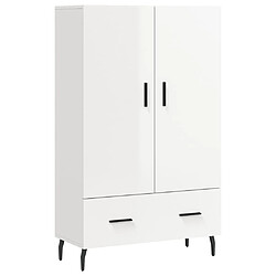 vidaXL Buffet haut blanc brillant 69,5x31x115 cm bois d'ingénierie