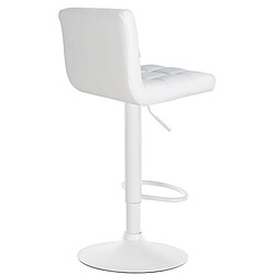 Acheter Decoshop26 Tabouret de bar chaise haute de bar pied trompette métal blanc siège synthétique blanc TDB10614