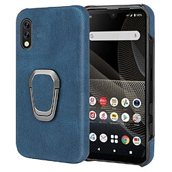 Coque en TPU + PU antichoc, anti-rayures avec béquille à anneau rotatif bleu pour votre Sony Xperia Ace 2