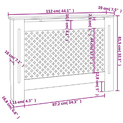 vidaXL Cache-radiateur Blanc 112x19x81,5 cm MDF pas cher