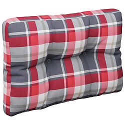 Acheter vidaXL Coussins de palette lot de 2 motif à carreaux rouge tissu