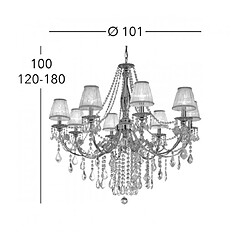 Acheter Luminaire Center Chandelier en cristal PISANI CRYSTAL laiton antique 8 ampoules