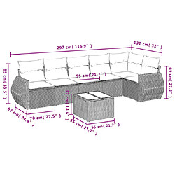 Avis Maison Chic Ensemble Tables et chaises d'extérieur 7pcs avec coussins,Salon de jardin noir résine tressée -GKD378139