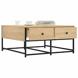 Avis Maison Chic Table basse,Table Console Table d'appoint, Table pour salon chêne sonoma 80x80x40 cm bois d'ingénierie -MN62587