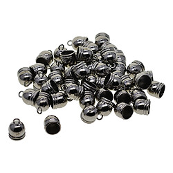 50pcs 10mm Bell End Cap Mesh Kumihimo Cord Tassel DIY Making Black