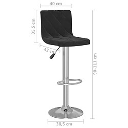 vidaXL Tabourets de bar lot de 2 noir velours pas cher