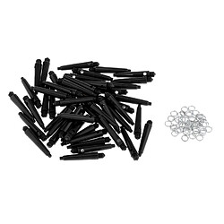 50x Arbres De Fléchettes 2BA Accessoires De Fléchettes Avec Anneaux De Protection 27 Mm Noir