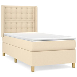 Maison Chic Lit Adulte - Lit simple Lit à sommier tapissier avec matelas moelleux - Meuble de Chambre - Crème 100x200 cm Tissu -MN86241