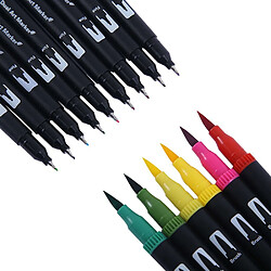 Acheter 60 couleurs double pointe pinceaux pinceaux pinceau flexible et 0.4mm fineliner pointe aquarelle marqueurs d'art pour enfants adul336