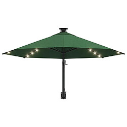 Acheter Maison Chic Parasol Jardin | Parasol mural avec mat métallique et LED 300 cm Vert - GKD68887