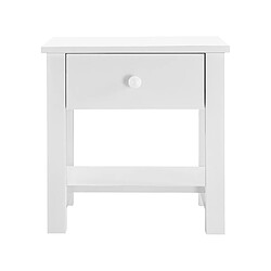 Avis Helloshop26 Table de chevet nuit MDF 41,5cm avec 1 tiroir blanc 03_0004200