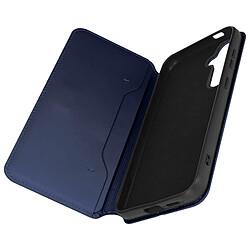 Avizar Étui pour Samsung Galaxy S24 Plus Clapet Double Poche Fonction Support Bleu Nuit