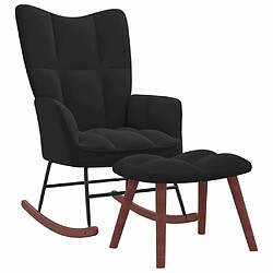 Maison Chic Chaise à bascule avec repose-pied | Fauteuil Relax Noir Velours -GKD65128