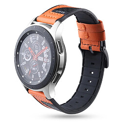 Bracelet en silicone 22mm enduit de fibre de carbone orange pour votre Huawei Watch GT2/Galaxy Watch 46mm