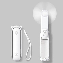 (Blanc, Version Standard) Mini Ventilateur Portatif 3 en 1 Portable USB Rechargeable Petit Ventilateur de Poche Lampe de Poche à Piles Caractéristique Caractéristique pour les Femmes Voyage en Plein Air pas cher