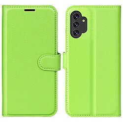 Etui en PU texture litchi vert pour votre Samsung Galaxy A13 4G