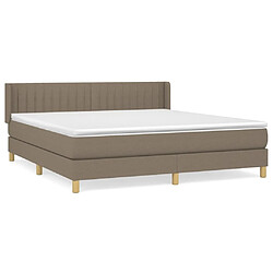 Maison Chic Lit Adulte - Lit simple Lit à sommier tapissier avec matelas moelleux - Meuble de Chambre - Taupe 160x200 cm Tissu -MN96468