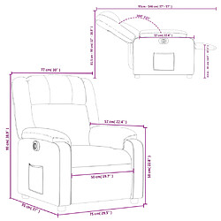 vidaXL Fauteuil inclinable électrique Gris foncé Tissu pas cher