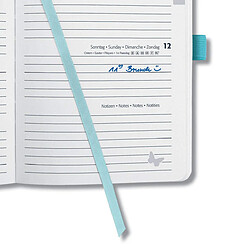 SIGEL J0310 Agenda semainier Jolie 2020, couverture rigide, 9, 5 x 15 cm, bleu et noir pas cher