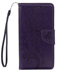 Wewoo Housse Étui Violet pour Asus ZenFone 3 / ZE552KL en cuir imprimé fleurs avec support et ampère Slots de cartes Portefeuille