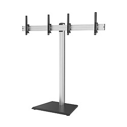 Kimex Support sur pied pour 2 écrans TV 50'' - 55'' - Hauteur 175cm - A poser - Inclinable