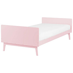 Beliani Lit simple 90 x 200 cm rose pastel BONNAC