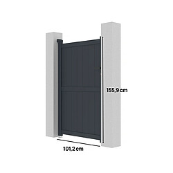 Avis Habitat Et Jardin Portillon aluminium Maurice - 101.2 x 155.9 cm - Gris