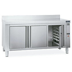 Meuble Inox Chauffant avec Glissières GN 1/1 et Portes Battantes - Gamme 700 - Distform