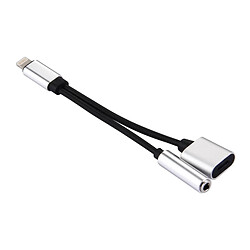 Avis Wewoo Adaptateur argent pour iPhone X / 8 et 8 Plus / 7 7 Plus / 6 6 Plus & 6 Plus 10cm Lightning Femelle & Jack 3,5 mm Audio à Lightning Mâle Câble d'Adaptateur de Chargeur, Support iOS 10.3.1,