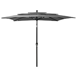 vidaXL Parasol de jardin à 3 niveaux avec mât en aluminium anthracite