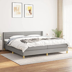 Maison Chic Lit Adulte - Lit simple Lit à sommier tapissier avec matelas moelleux - Meuble de Chambre - Gris clair 200x200cm Tissu -MN33348