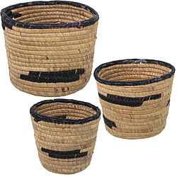 Set de pots de fleurs Alexandra House Living Marron Rotin Fibre naturelle 3 Pièces