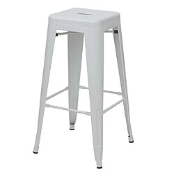 Decoshop26 Tabouret de bar design industriel en métal empilable blanc 04_0005254