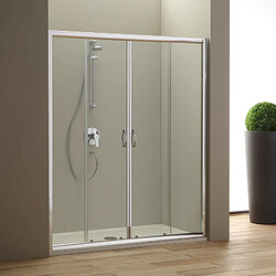 Kiamami Valentina PORTE DE DOUCHE EN NICHE 160 CM GIADA EN VERRE TRANSPARENT