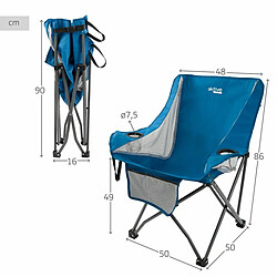 Chaise de camping pliante Aktive Bleu 48 x 86 x 50 cm (2 Unités) pas cher